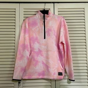 PINK, pink tie die sweatshirt, xs